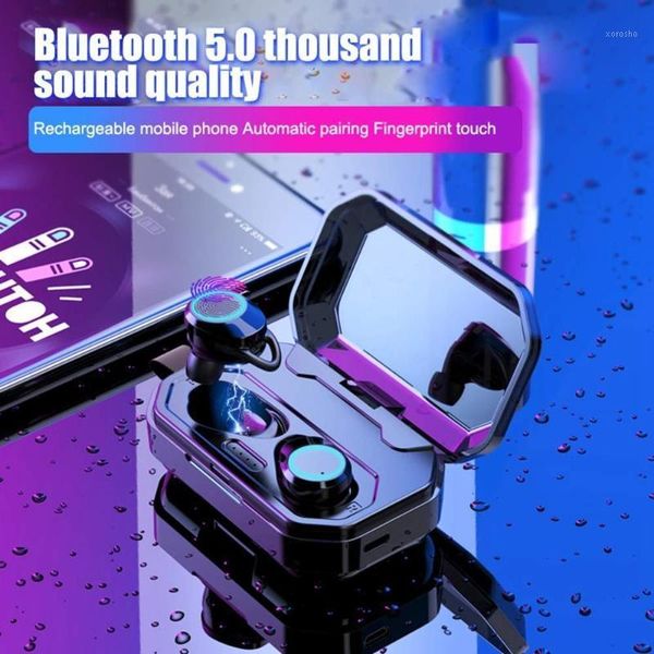 

t9 tws 9d stereo bluetooth 5.0 wireless earphone with 7000mah led power bank ipx7 waterproof phone wireless earbuds x61