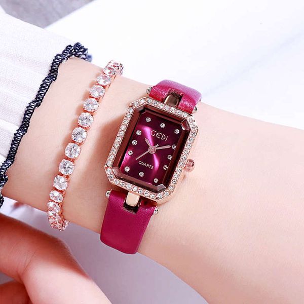 

new fashion and leisure temperament gedi's with diamond belt for women's watch, Slivery;brown