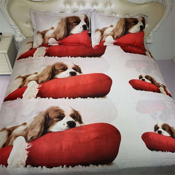 Lupo Cane Gatto Stampa Set biancheria da letto Dreamcatcher Animale Copripiumino Set Queen King Quilt Cover Federa lupo set consolatore Animale 201021