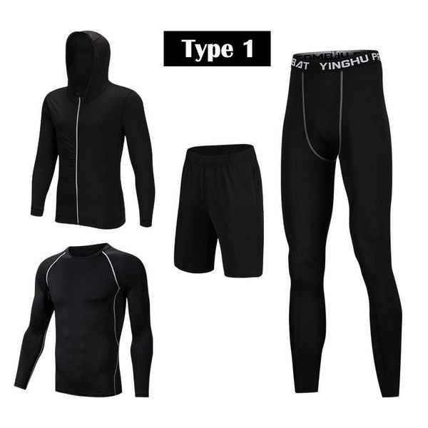 

4pc compression men's sport suits quick dry running sets sportswear men sports joggers gym training tracksuit tights workout wmtbki xhl