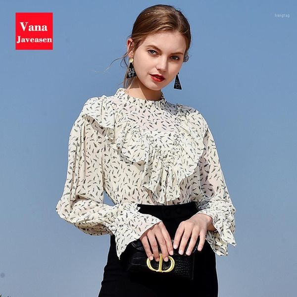 

fashion chiffon blouse women casual thin micro perspective women summer drape ruffled long sleeve blouse roupas feminina1, White