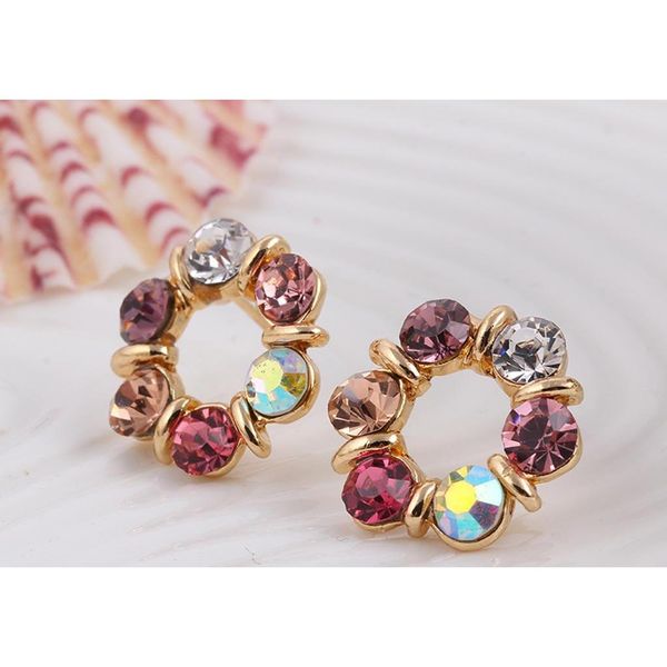 

circle jewelry set europe and the united states wind colorful crystal jewelry ladies earring necklace set whole sqcdpt beauty888, Silver