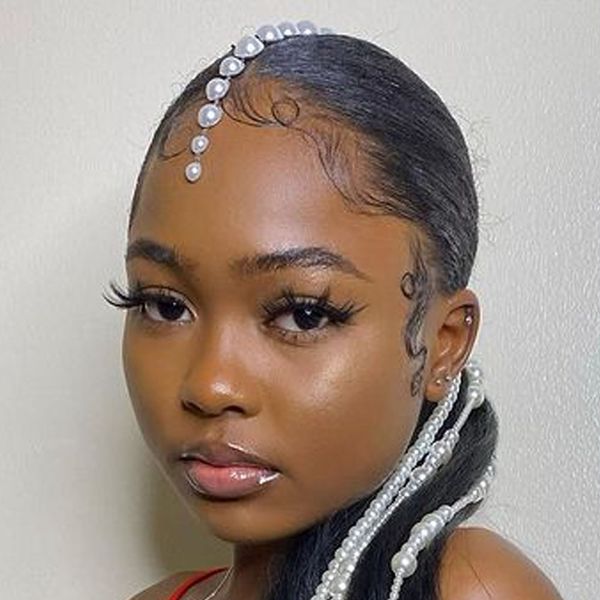 

fashion bead long tassel dirty braid hair chain clip accessories imitation pearl hair comb jewelry headwear for women, Golden;silver