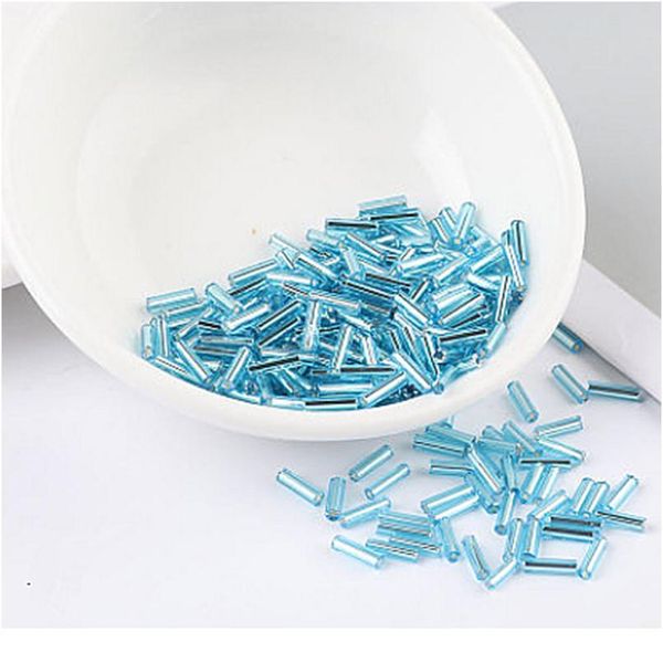 

glass tube bead straight tube diy bead rice bead beaded handmade decoration material2x6mm /360pcs gl bbydth