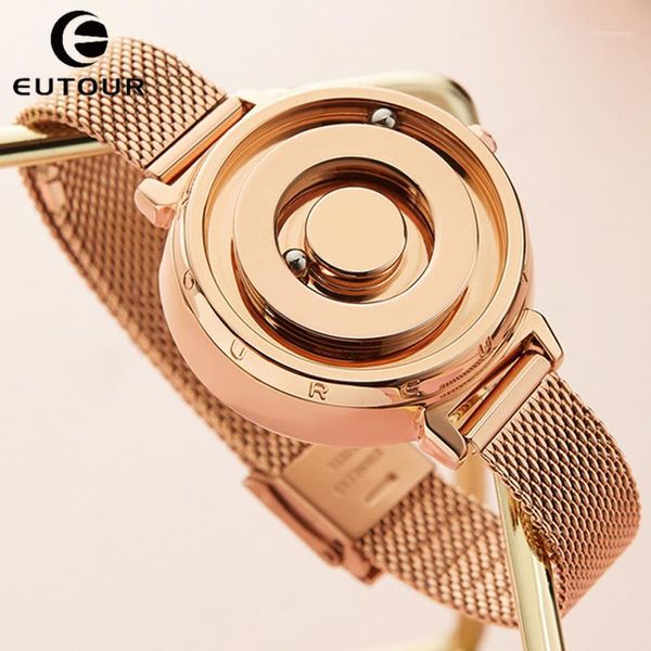 

wristwatches eutour original magnetic sliver black rose gold women's watch female quartz wristwatch fashion trend stainless steel watch, Slivery;brown