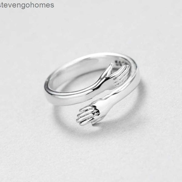 

and small, fresh korean versatile temperament, loving fashion embrace, couple's mouth adjustable ring, Silver
