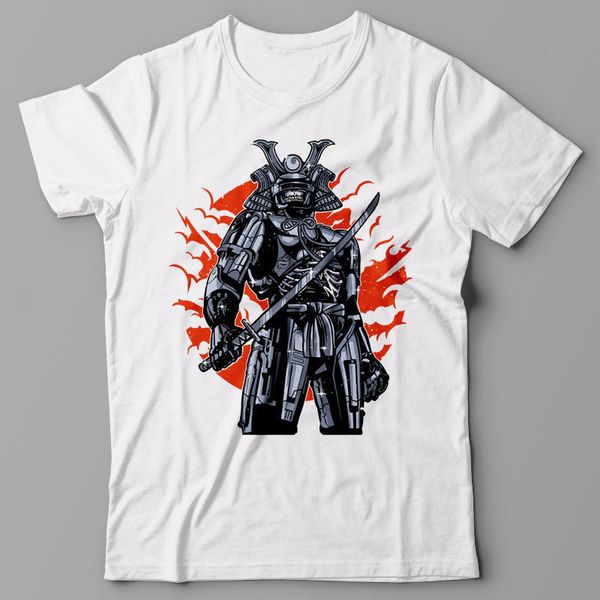 

печать забавный графический тенниска samurai робот япония аниме ронинов, идея подарка для мужчин summer style t shirt men спорта с капюшоном