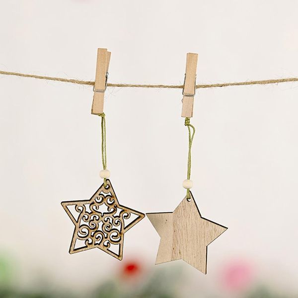

16pcs set hollow out wooden chip christmas tree xmas hanging ornaments pendant hanging pendant for christmas tree jllnfe yy_dhhome