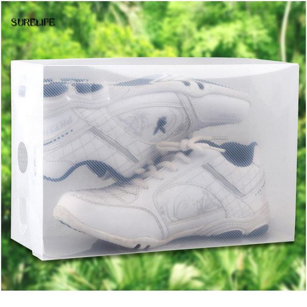 

10pcs children/women/men foldable clear plastic shoe storage box transparent stackable foldable shoe box organizers w bbylvd