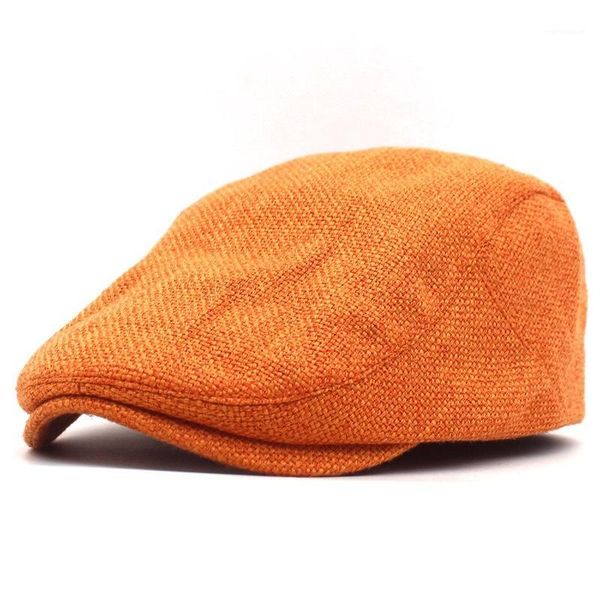 

Double Wearing Style Men Hats Berets British Western Style Ivy Cap Classic Woman Vintage Cotton And Linen Beret Couple Hat New1, Blue;gray