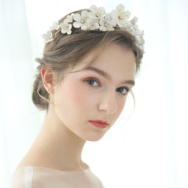 

xuanxuan белых вишни группа волос кожа свадебной головной убор корона студия моделирование свадебных аксессуары, Silver