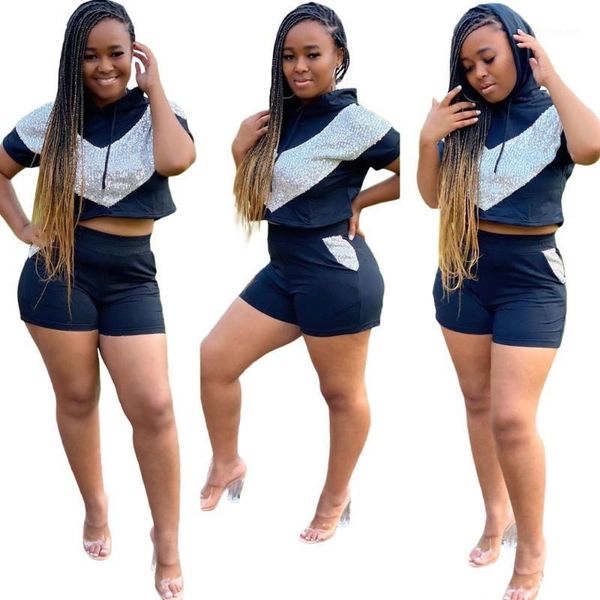 

felyn 2020 new fashion elegant style two pieces women set short and shorts summer sweatsuits1, White