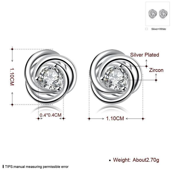 

factory wholesale silver color fashion elegance women classic personalized sparkling crystal cz earring h bbyaee, Golden