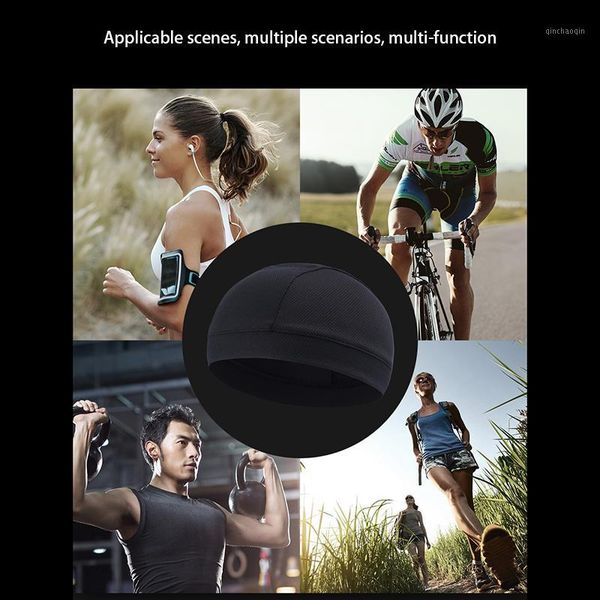 

mesh cycling inner hat comfortable breathable anti-sweat hat thin outdoor bicycle riding racing ski under helmet lining caps1, Black