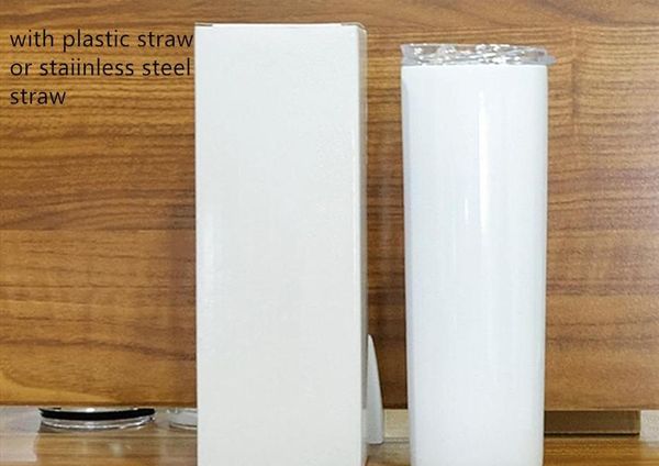 

20oz sublimation skinny tumbler stainless steel coffee mug insulated wine tumbler with straws double wall diy tumblers a03