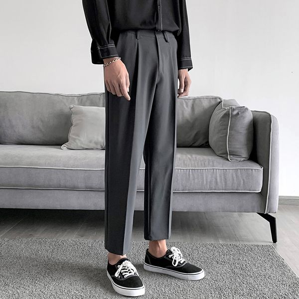 

2021 new masculinas outono inverno novo fino nove minutos tubo reto soltas personalidade juventude masculino wear 9y1j, Black