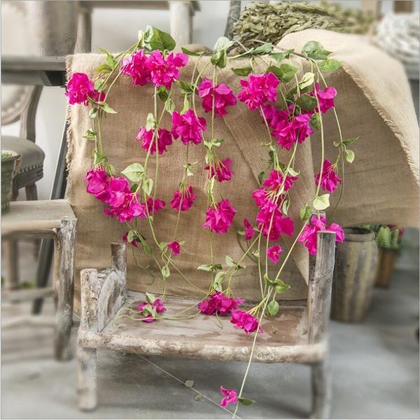 

decorative flowers & wreaths 2021 artificial flower rattan branch blossom flores home party decor wedding arch ceiling decoration fake wreat