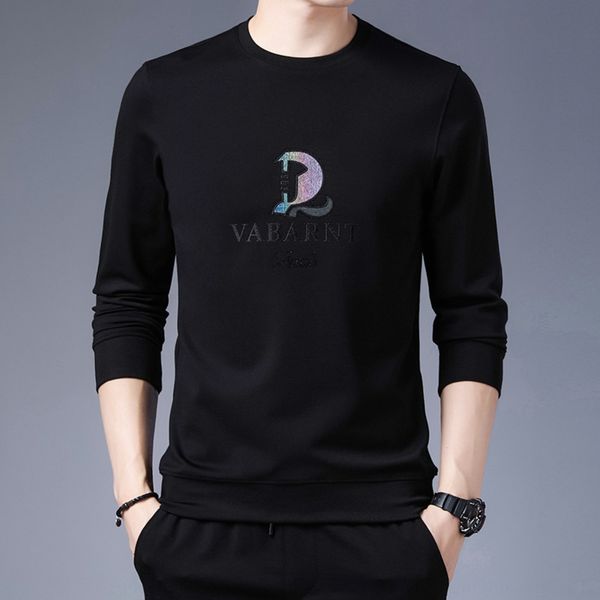 

осень 2020 футболка свитера новых мужской случайные длинный рукав футболка молодежной мода вокруг шеи тенденции мужского свитера комфортабел, Black