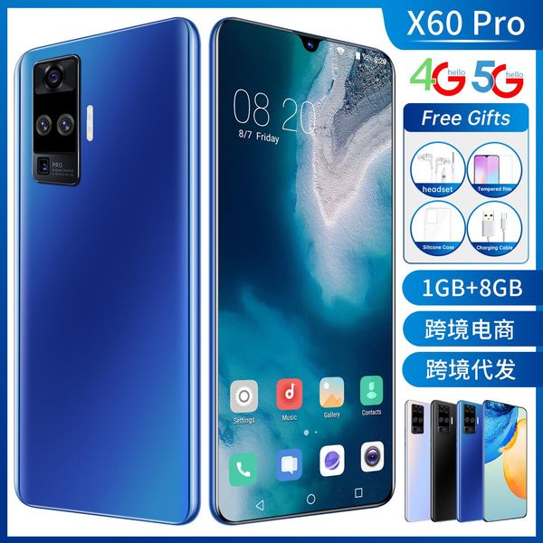 

the new cross-border x60 pro smartphone android 6.3-inch high-definition water drop large-screen all-in-one machine