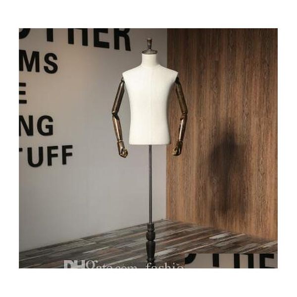 

shipping maquiagem torso professional ww body,hairdresser,male and female half-length suit clothing display mannequins hand exh5b, Khaki