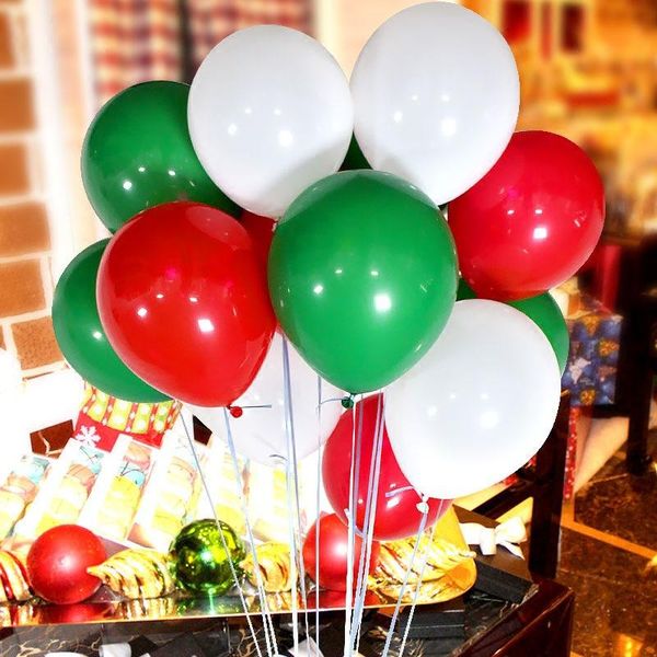 

10inch 20pcs набор красный шар зеленый шар цвета mixed christmas party воздушные шары предметы интерьера санта-клаус латексные шары qylghr