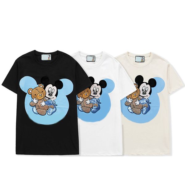 

2021 french fashion luxury t-shirt men and women couples high-quality street t-shirt men's casual short-sleeved, White;black