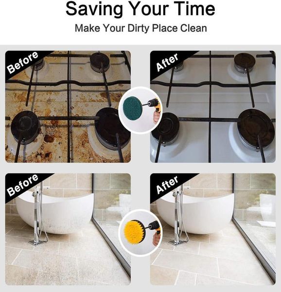 

8pcs drill brush power cleaning scrubber nylons brush electric scrubber brush kit for kitchen bashroom car cleaning q jllzmz