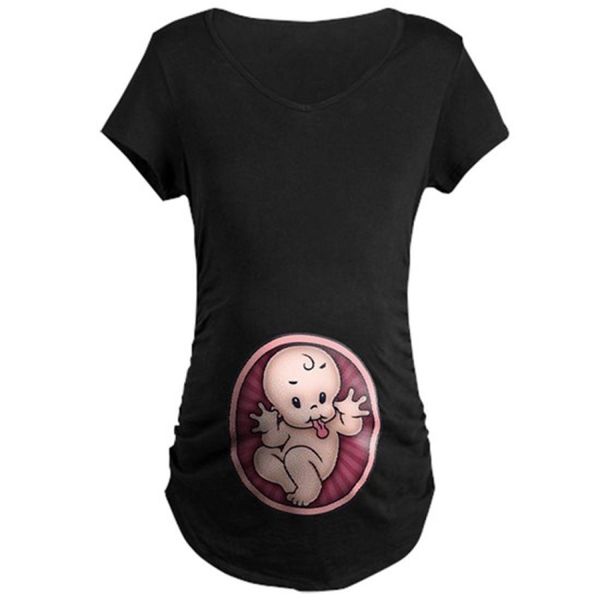 

fashionable funny baby pattern maternity short-sleeve t-shirt sizexxl, Black;white