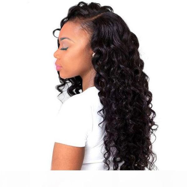 

curly human hair lace front wigs for black women preplucked unprocessed virgin hair brazilian remy glueless full lace wig with baby hair, Black;brown