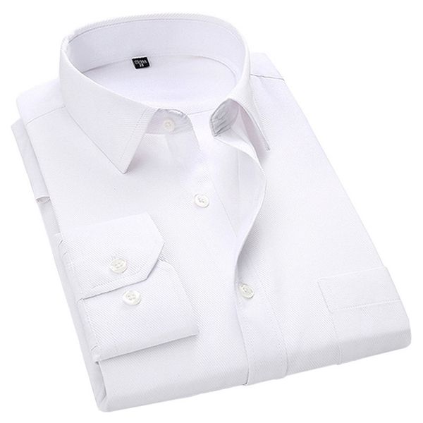 

4xl 5xl 6xl 7xl 8xl large size men's business casual long sleeved shirt white blue black smart male social dress shirts for plus 220307, White;black