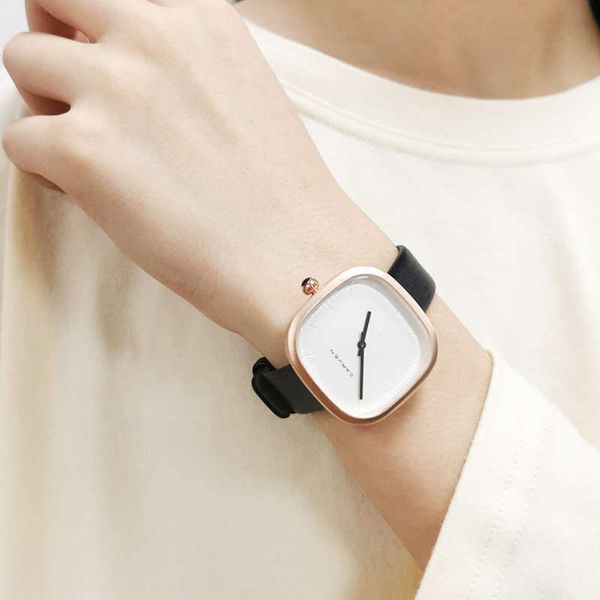 

kafan french british carven small watch square women's simple ins wind student waterproof women's watch, Slivery;brown