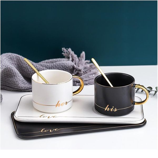 

creative coffee cup and saucer set ceramic breakfast milk cup afternoon tea cup european simple style water cafe wit bbydhx