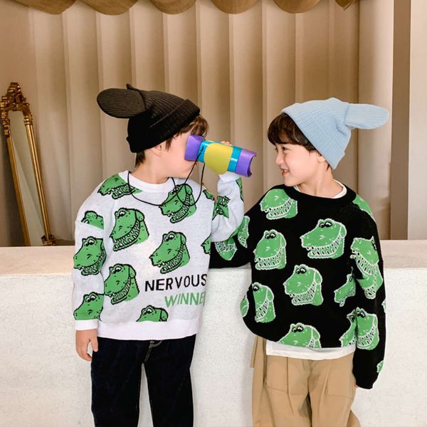 

sweater dinosaur boys' t-shirt 2020 pullover new spring and autumn children's wear, Blue