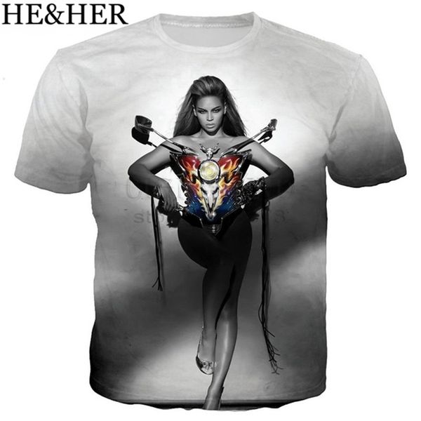 

new popular singer beyonce style 3d print shirts funny oversized harajuku men clothing
