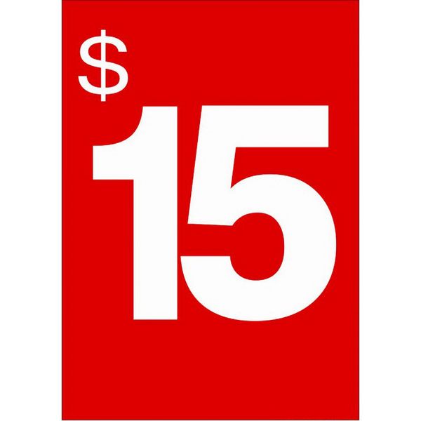 $ 15 cartões de sinal cartaz A4 Promoção Publicidade Preço de Papel Papel Supermercado Loja Prateleira Desk Counter Table Banner