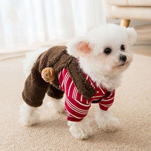 

striped velveteen doggie suspenders