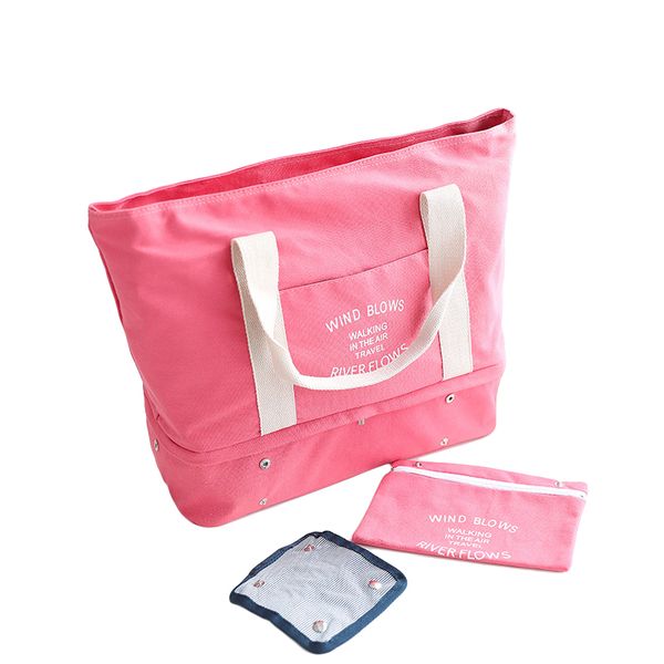 

women folding travelling waterproof tote bag female large canvas handbag travel bag