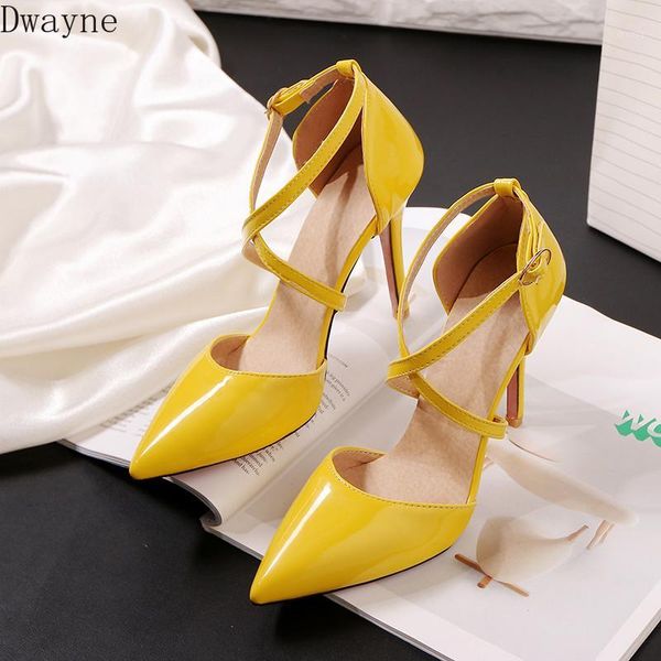 

ladies sandals thin heels high heels pointed casual sandals patent leather high big small size womens shoes 32,33-471, Black