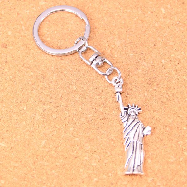 Moda Keychain 49 * 14mm Estátua da Liberdade New York Pingentes DIY Jóias Carro Chaveiro Chaveiro Suporte Suporte Lembrança Para Presente