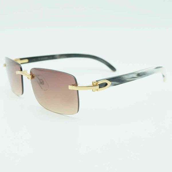 

factory store discount 75% men genuine buffalo horn glasses rimless white black buffs square women sunglass shades fill prescription