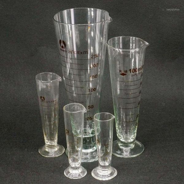 

5ml to 1000ml lab lead-glass footed apothecary triangle measuring beaker conical graduated measuring cup with spout1