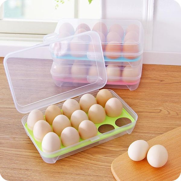 

storage bottles & jars kitchen refrigerator egg box, transparent plastic preservation grid, put eggs box1