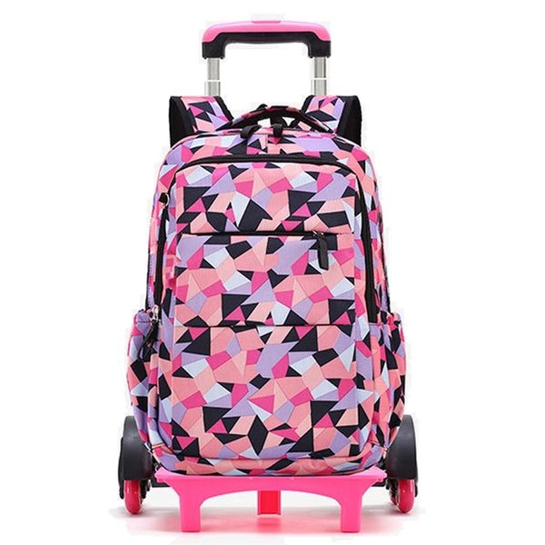 

removable children school bags waterproof for girls trolley backpack kids wheeled bag bookbag travel luggage mochilas lj201225