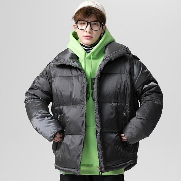 

winter men jackets and coats thick warm streetwear padded oversized outwear fashion windbreaker windproof puffer down parka, Black