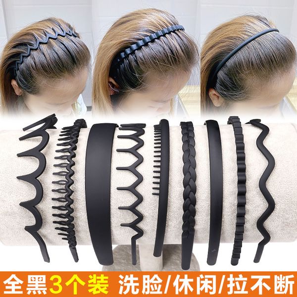 

black band, wide side net, red sports headband, hairpin, korean hair hole, women's face washing, simple pressing and anti-skid band