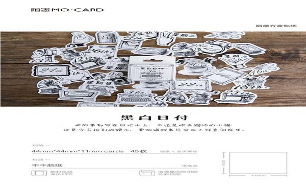 

creative black white life supply date stickers diary album decorative stickers flakes office school supplies stationery wmtbrf xhhair