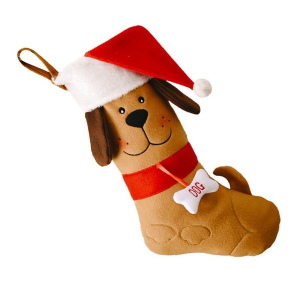 

1pc lovely gift stockings hanging bag xmas theme socks shape gift bag pendants