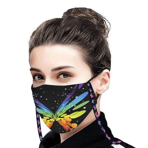 

1шт unisex для взрослых красочной бабочек рта маска моющегося и многоразового face cover теплого ветрозащитного пыле mondkapjes wasbaar sqck