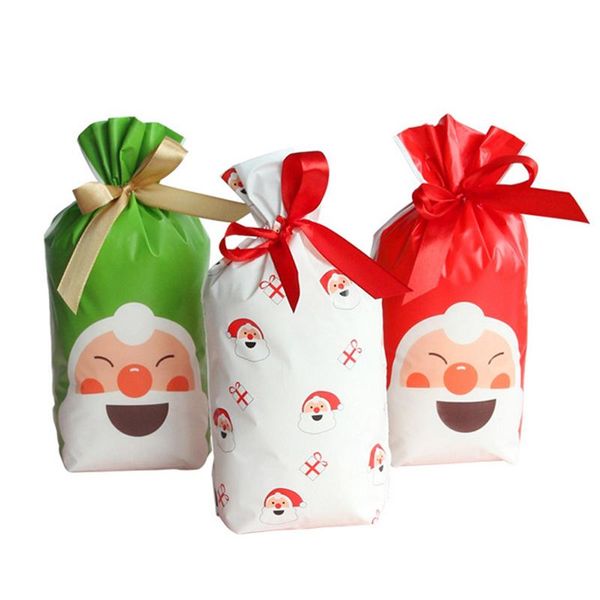 

merry christmas candy bag santa claus elk snowflake drawstring gift bags