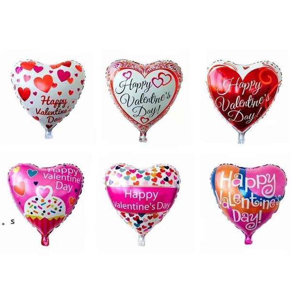 18 Zoll Happy Valentinstag Dekor Herz Aluminiumfolie Luftballons Hochzeitstag Geburtstag Party Ballon Dekorationen Romantische RRE130